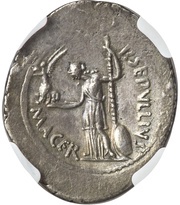 Denarius - Julius Caesar CAESAR DICT•PERPETVO / P•SEPVLLIVS MACER, Rome, 44 BC reverse image