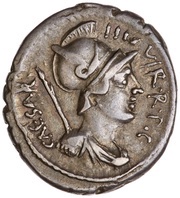 Denarius - Octavian CAESAR III•VIR•R•P•C / SC obverse image