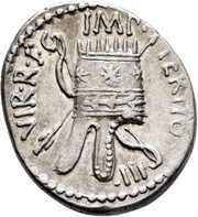 Denarius - Mark Antony ANTONIVS·AVGVR·COS·DES·ITER·ET·TERT / IMP·TERTIO·III·VIR·R·P·C, Rome, 36 BC reverse image