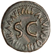 As - Augustus M SALVIVS OTHO IIIVIR A A A F F S C, Rome, 7 BC reverse image
