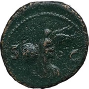 As - Nero S C; Victory, Rome, 62-68 reverse image