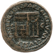 As - Nero PACE P R VBIQ PARTA IANVM CLVSIT S C, Rome, 62-68 reverse image