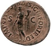 As - Vespasian IMP V P P COS II DESIG III FORT RED S C; Fortuna, Rome, 70 reverse image