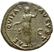 As - Vespasian AEQVITAS AVGVST S C; Aequitas, Rome, 75 reverse image