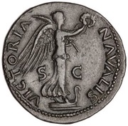 As - Titus VICTORIA NAVALIS S C; Victory, Rome, 77-78 reverse image