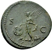 As - Domitian S C; Victory, Rome, 85 reverse image