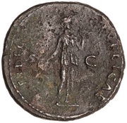 As - Domitian FIDEI PVBLICAE S C; Fides, Rome, 87 reverse image