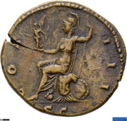As - Hadrian COS III S C; Roma, Rome, 124-125 reverse image