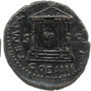 As - Antoninus Pius TEMPL[VM DIV AVG] REST COS IIII S C, Rome, 159-160 reverse image