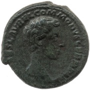 As - Commodus TR POT COS S C; Minerva obverse image