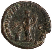 As - Commodus ANN AVG TR P VII IMP IIII COS III P P S C; Annona, Rome, 181-182 reverse image