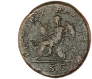 As - Geta VICT BRIT TR P II P P S C; Victory, Rome, 211 reverse image