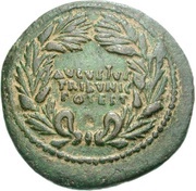 Dupondius T CRISPINVS IIIVIR A A A F FS C obverse image