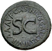 Dupondius C.ASINIVS GALLVS IIIVIR A A A F F S C, Rome, 16 BC reverse image