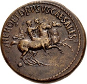 Dupondius - Nero and Drusus Caesar C CAESAR DIVI AVG PRON AVG P M TR POT III PP obverse image