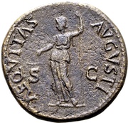 Dupondius - Vespasian AEQVITAS AVGVSTI S C; Aequitas, Rome, 71 reverse image