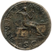 Dupondius - Vespasian SECVRITAS AVGVSTI S C; Securitas, Rome, 71 reverse image
