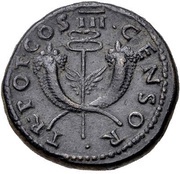 Dupondius - Titus TR POT COS III CENSOR, Rome, 74 reverse image