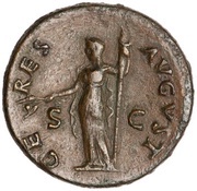 Dupondius - Titus CERES AVGVST S C; Ceres, Rome, 80-81 reverse image