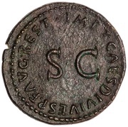 Dupondius - Livia IMP T CAES DIVI VESP F AVG REST; Justitia, Rome, 80-81 reverse image