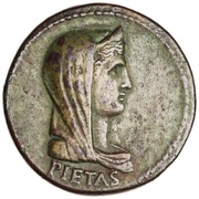 Dupondius - Livia IMP T CAES DIVI VESP F AVG REST; Pietas obverse image