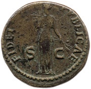 Dupondius - Domitian FIDEI PVBLICAE S C; Fides, Rome, 85 reverse image