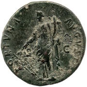 Dupondius - Nerva FORTVNA AVGVST S C; Fortuna, Rome, 96 reverse image
