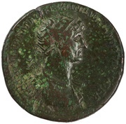 Dupondius - Hadrian DAC PARTHICO P M TR P COS P P FORT RED S C; Fortuna obverse image
