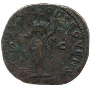 Dupondius - Antoninus Pius FORTVNA OBSEQVENS COS IIII S C; Fortuna, Rome, 158-159 reverse image