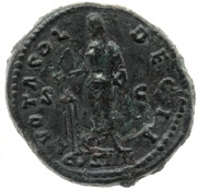 Dupondius - Antoninus Pius VOTA SOL DEC II COS IIII S C, Rome, 158-159 reverse image