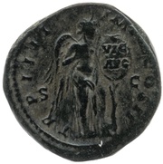 Dupondius - Lucius Verus TR P IIII IMP II COS II S C; Victory, Rome, 163-164 reverse image