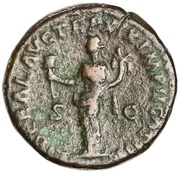 Dupondius - Marcus Aurelius LIBERAL AVG TR P XIX IMP II COS III S C; Liberalitas, Rome, 164-165 reverse image