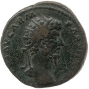 Dupondius - Lucius Verus TR POT V IMP III COS II S C obverse image