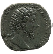 Dupondius - Marcus Aurelius TR POT XX IMP IIII COS III S C; Roma obverse image