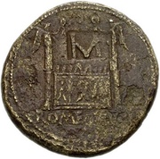 Sestertius - Tiberius ROM ET AVG; altar of Gauls, Rome, 8-10 reverse image