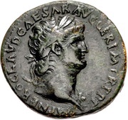 Sestertius - Nero ROMA S C; Roma and Victory obverse image
