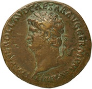 Sestertius - Nero PACE P R TERRA MARIQ PARTA IANVM CLVSIT S C obverse image