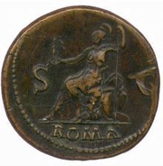 Sestertius - Nero ROMA S C; Roma and Victory, Rome, 62-68 reverse image