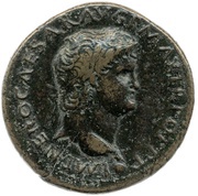 Sestertius - Nero S C; Mars, Pax, and Victory obverse image