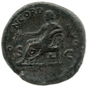 Sestertius - Galba CONCORD AVG S C; Concordia, Rome, 68-69 reverse image