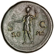 Sestertius - Galba ROMA S C; Roma and Victory, Rome, 68-69 reverse image