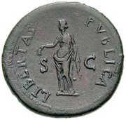 Sestertius - Galba LIBERTAS PVBLICA S C; Libertas, Rome, 68-69 reverse image