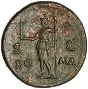 Sestertius - Galba ROMA S C; Roma and Victory, Rome, 68-69 reverse image