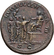 Sestertius - Vitellius|Lucius Vitellius Pater L VITELL CENSOR III S C, Rome, 69 reverse image