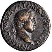 Sestertius - Vitellius MARS VICTOR S C; Mars and Victory obverse image