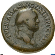 Sestertius - Vespasian MARS VICTOR S C; Mars and Victory obverse image