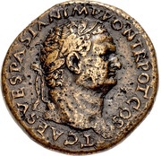 Sestertius - Titus VICTORIA AVGVSTI S C; Victory obverse image