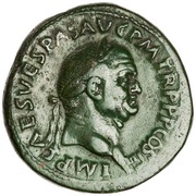 Sestertius - Vespasian VICTORIA AVGVSTI S C; Victory obverse image