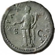 Sestertius - Vespasian PAX AVGVST S C; Pax, Rome, 74 reverse image