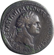 Sestertius - Titus PAX AVGVSTI S C; Pax obverse image